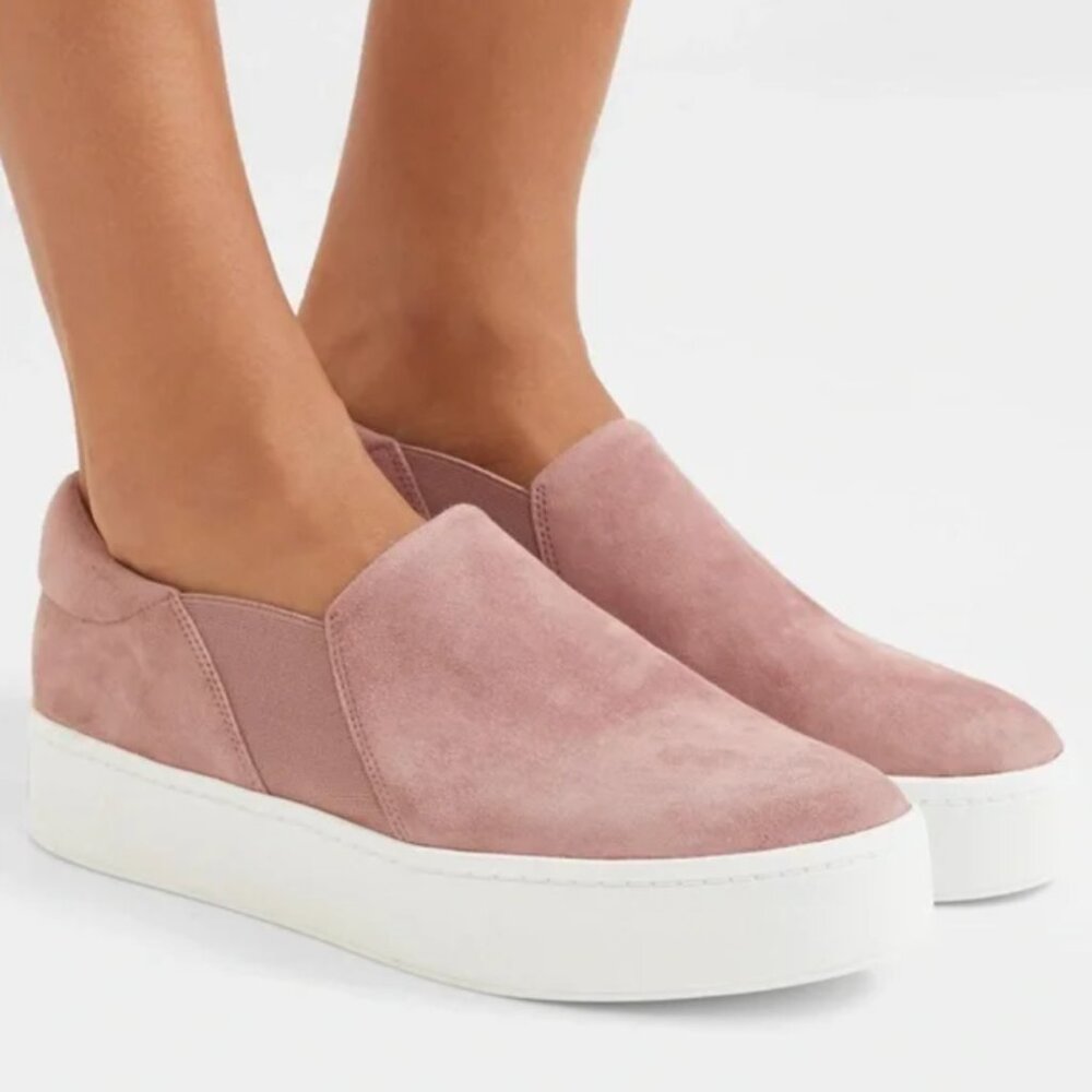 Vince Warren Suede Pink Platform Sneaker